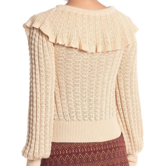 NEW Free People Crazy in Love Sweater in Golden Palm Small - Picture 3 of 6